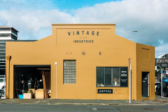Exterior of Vintage Industries, New Plymouth.