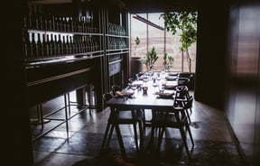 A table setting at Bessie, Christchurch's steak house.