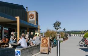 Outdoor seating area at Golden Bear Brewing Company, Māpua Tasman.