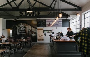 View inside the restaurant at McCashins Brewery.