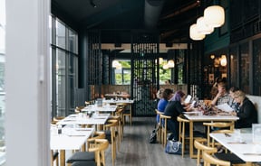 Interior of Midnight Shanghai, a modern Chinese restaurant on Oxford Terrace.