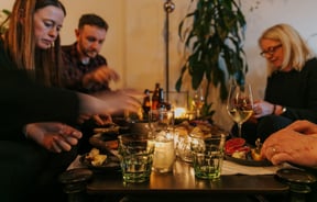 People enjoying a platter at Six Ounces, Christchurch.