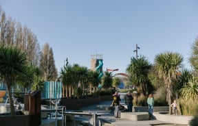 A tower at the Margaret Mahy playground.