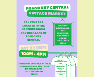 Ponsonby Central Vintage Market Event Graphic