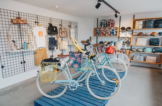 Bikes and accessories available for purchase at Action Bicycle Club in Christchurch.