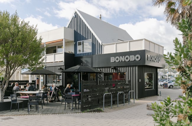 Bonobo cafe exterior in Christchurch.