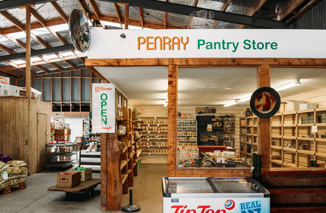 The Penray pantry store inside a large warehouse.