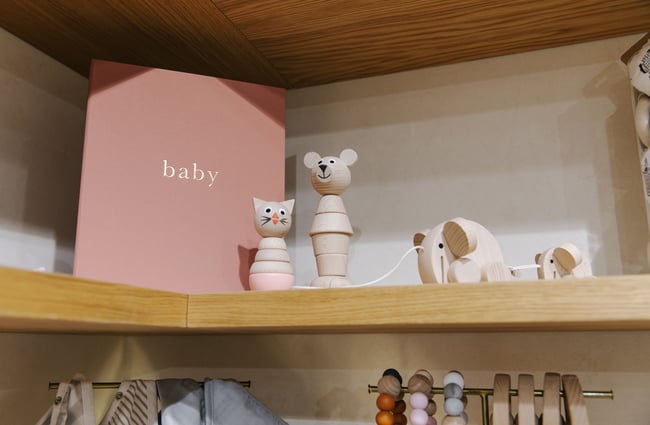 Baby toys made from wood.