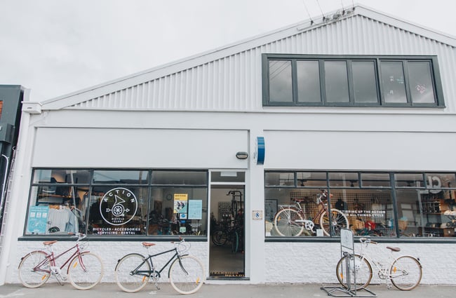 The building which is home to Action Bicycle Club in Christchurch.