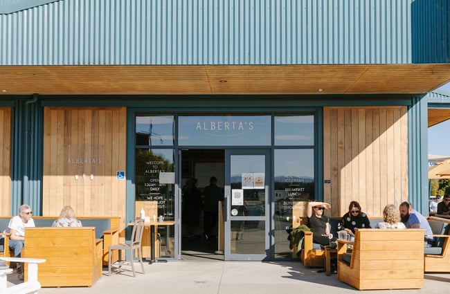 Alberta's, Māpua Wharf exterior view.