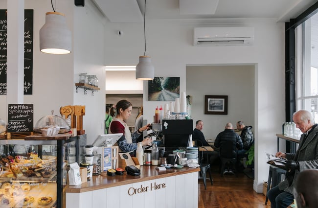 Barista making a coffee at Bobby Franks.