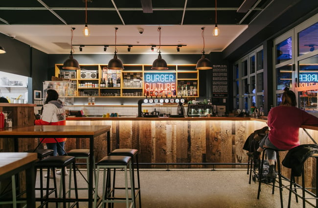 Bar area at Burger Culture.