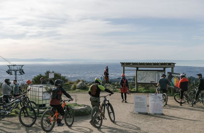 The top of the chairlift at Christchurch Adventure Park, overlooking Christchurch city.