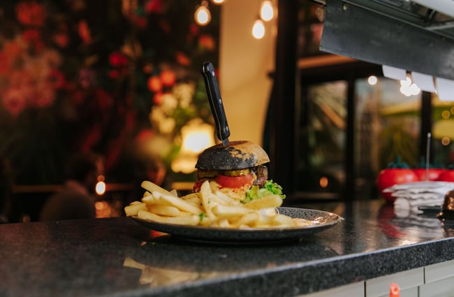 Burgers and chips at East St Cafe and Bar.