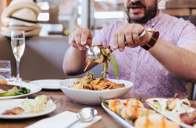 Close up of food being served Fiddlesticks in Christchurch.