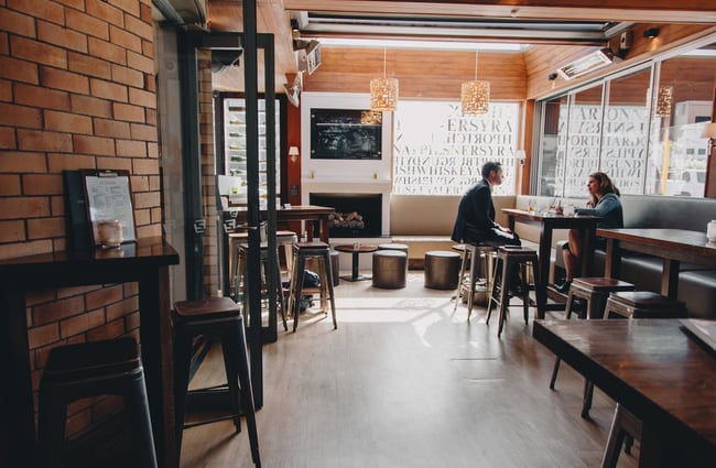 The bar at Fiddlesticks in Christchurch.