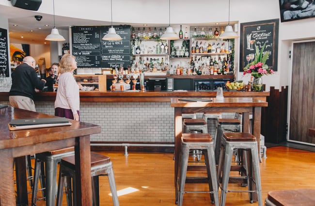 The bar in Fiddlesticks in Christchurch.