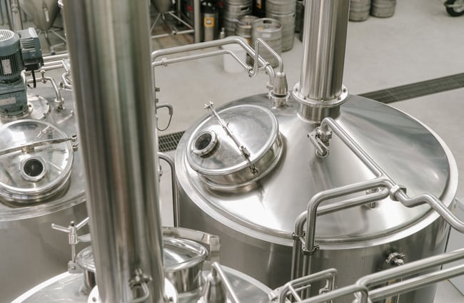 Beer brewing equipment at Golden Bear Brewing Company, Māpua Tasman.