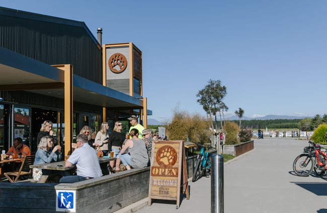 Outdoor seating area at Golden Bear Brewing Company, Māpua Tasman.