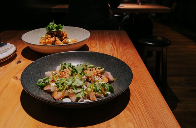 Ceviche on a table at Harry's Hawker House.