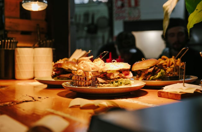 Meals on the pass at The Smoking Barrel, Motueka Tasman.