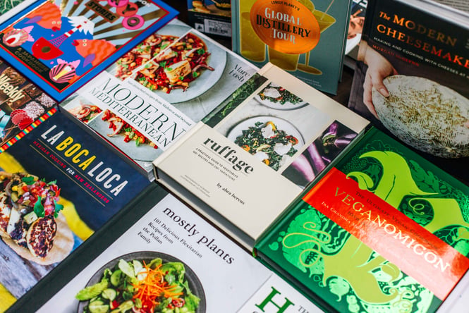 Books on a Table at Volume in Nelson.