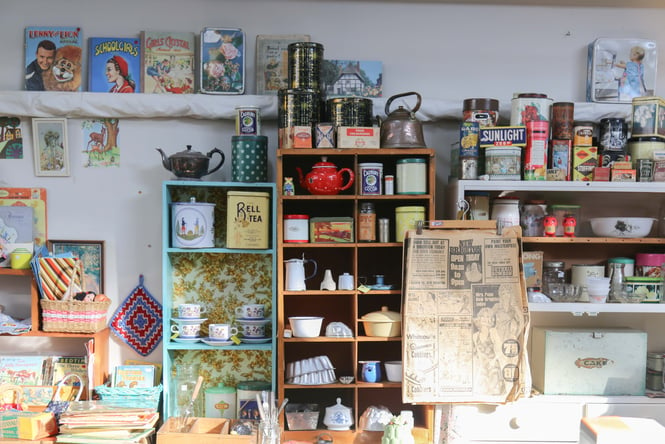 Retro homewares on display inside The Collective New Brighton.