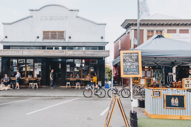 View of the market at Lyttelton Farmers' Market.