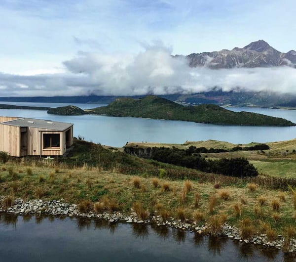 Cabin with stunning view of lake at Aro Hā, Glenorchy.