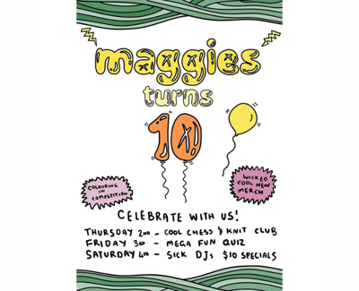 Maggies 10th Birthday Event Graphic