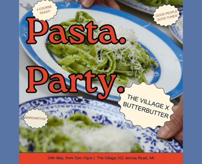 The Village Pasta Party Event Graphic
