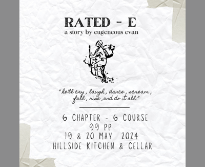 Rated E Eugeneous Evan at Hillside Kitchen & Cellar Event Graphic