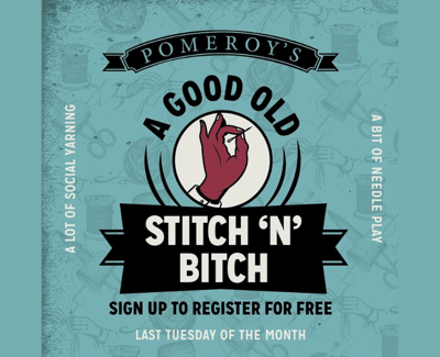 Pomeroy's Pub Stitch n Bitch Event Graphic
