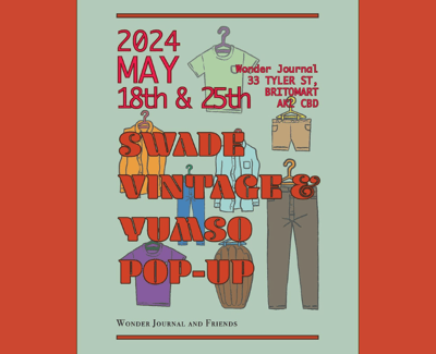 Wonder Journal Vintage and Baked Goods Pop-Up Event Graphic