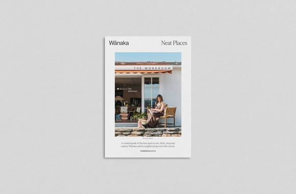 The front cover of the new Neat Places Wanaka pocket guide.
