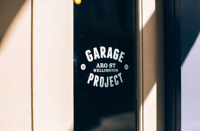 Close up of a Garage Project sign.