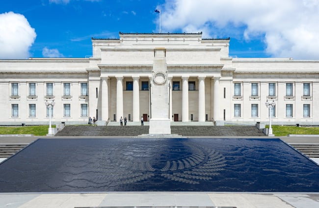 Exterior of the Auckland Museum.