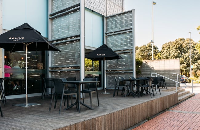 The industrial looking exterior of Bellbird Eatery in Lower Hutt.