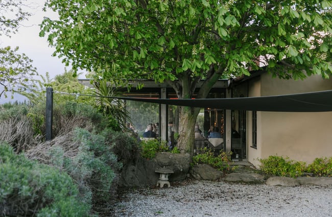 The outside courtyard of the Bistro Gentil in Wanaka.