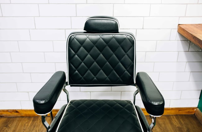 Black barber chair.