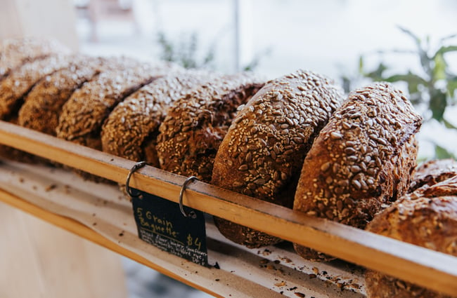 Seed loaves in a rack.