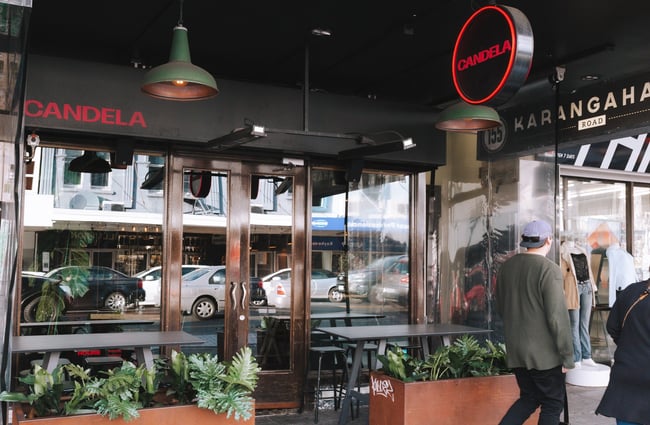 The exterior of Candela Bar in Aucklands CBD.