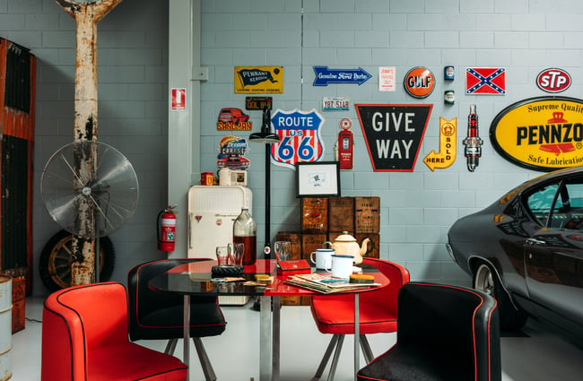 The colourful interior of Cars Inc in Upper Hutt.