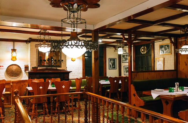 Interior of restaurant.