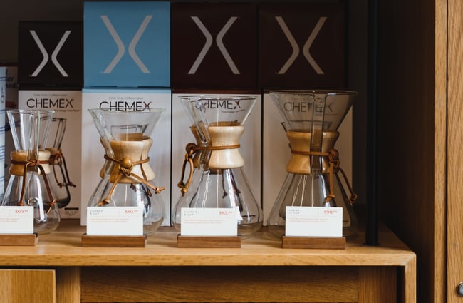 Chemex for sale at Coffee Supreme Midland Park, Wellington.