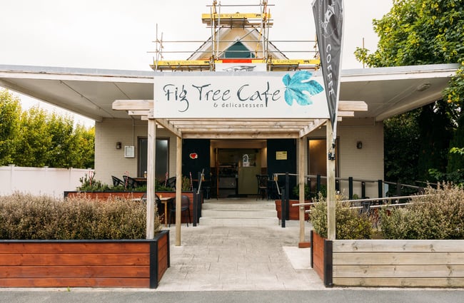 The entrance to a fig cafe in Upper Hutt.