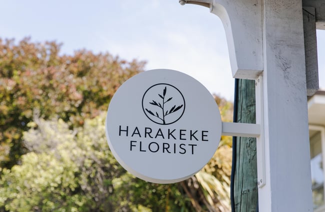 Harakeke Florist outdoor sign.