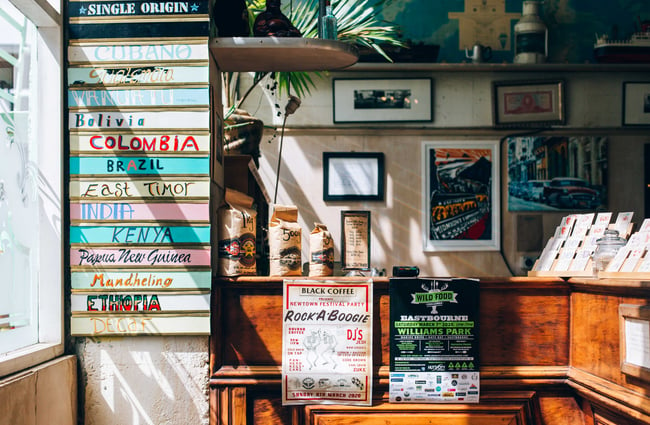 Painted signs at Havana Coffee Works.