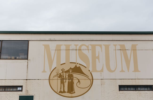 The exterior of the moonshine museum building.