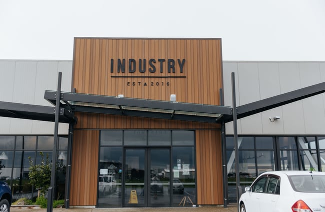 The entrance to Industry cafe in Invercargill.